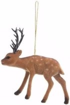 3x Kersthanger bruin rendier hangers 13 cm - kerstboomhanger kerstdecoratie/kerstversiering