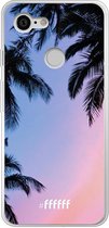 Google Pixel 3 Hoesje Transparant TPU Case - Sunset Palms #ffffff
