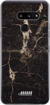 LG G8 ThinQ Hoesje Transparant TPU Case - Dark Golden Marble #ffffff