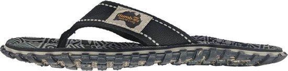 Gumbies - heren Teenslipper - ISLANDER CANVAS SLIPPERS BLACK SIGNATURE PATTERN - Maat 39