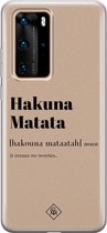 Huawei P40 Pro hoesje siliconen - Hakuna matata | Huawei P40 Pro case | blauw | TPU backcover transparant