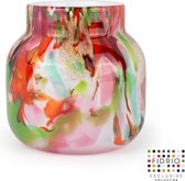 Design vaas Bloom - Fidrio MIXED COLOURS - glas, mondgeblazen bloemenvaas - hoogte 15 cm