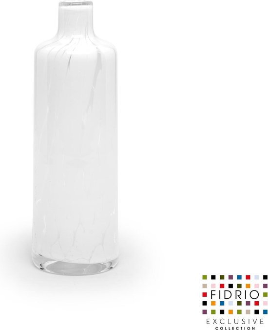 Design vaas Bottled - Fidrio WHITE GRANULAT - glas, mondgeblazen - hoogte  25 cm | bol.com