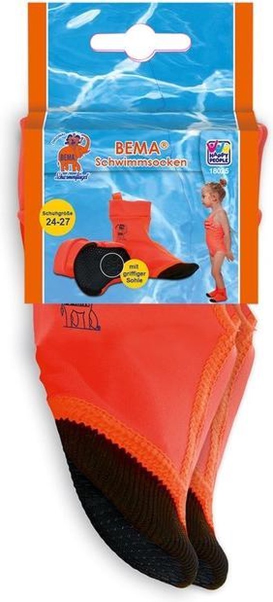 Oranje zwembad sokken maat 24-27 - Anti uitglijden sokken voor kinderen - zwemsokken - Bema