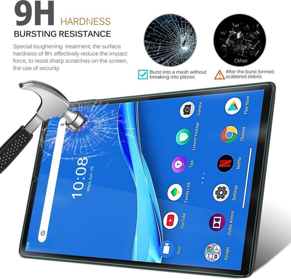 Lenovo Tab M10 Plus Tempered Glass Screen Protector Clear Bol 4764