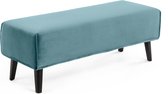 Kave Home - Bankje Dyla turquoise fluweel 111 cm