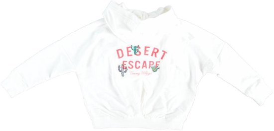 Tommy hilfiger zachte witte oversized stretch sweater hoodie - meisje - Maat  152 | bol.com