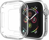 Geschikt voor Apple Watch silicone case - transparant - Maat: 44mm