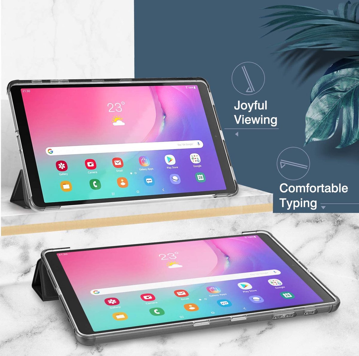 iPad Pro 10.5 2019 iPad Pro 10.5 2017 Book Cover Tri-Fold hoesje met soft silicone houder - Zwart