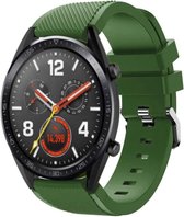 Siliconen Smartwatch bandje - Geschikt voor  Huawei Watch GT siliconen bandje - legergroen - 42mm - Horlogeband / Polsband / Armband