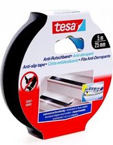 2x Tesa anti-slip tape zwart op rol 5 meter - Klusmateriaal - Huishoudartikelen - Anti-slip tape/rand - Antislip tape - Anti uitglij tape