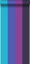 behang strepen blauw en paars - 116526 van ESTAhome