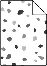 Proefstaal ESTAhome behangpapier terrazzo zwart, wit en grijs - 139034 - 26,5 x 21 cm