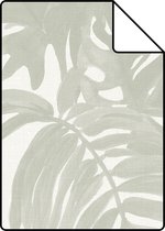 Proefstaal ESTAhome behangpapier tropische bladeren lichtgrijs - 138989 - 26,5 x 21 cm
