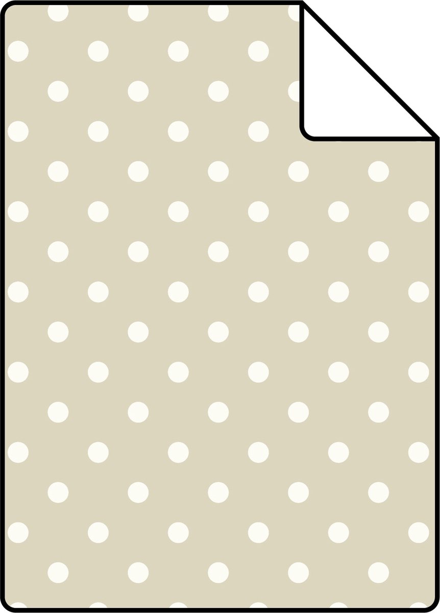 Proefstaal ESTAhome behang stippen glanzend beige - 26.5 x 21 cm - 115739-S
