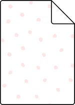 Proefstaal ESTAhome behangpapier stippen licht roze en wit - 138936 - 26,5 x 21 cm