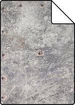 Proefstaal ESTAhome behang metalen platen lichtgrijs en roest bruin - 138218 - 26,5 x 21 cm
