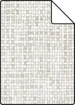 Proefstaal ESTAhome behang geweven linnenstructuur licht warm grijs - 148660 - 26,5 x 21 cm