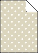 Proefstaal ESTAhome behang stippen glanzend beige - 115739 - 26,5 x 21 cm