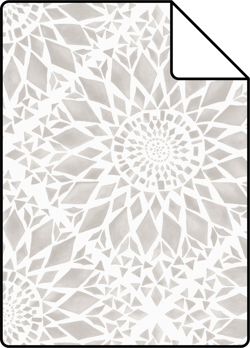 Proefstaal ESTAhome behang tegelmotief beige - 26.5 x 21 cm - 148609-S
