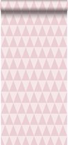 ESTAhome behang grafisch geometrische driehoeken lila roze - 148671