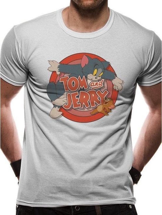 TOM AND JERRY - T-Shirt IN A TUBE- Logo rétro (L)