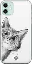 iPhone 11 hoesje siliconen - Peekaboo | Apple iPhone 11 case | TPU backcover transparant