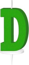 Haza Original Letterkaars ''d'' Met Houder 4 Cm Wax Groen