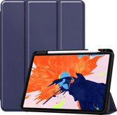 Cazy Smart Tri-Fold Case met Pen Houder Geschikt voor Apple iPad Pro 12.9 2020 - blauw