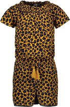 Like FLO Meisjes animal print ruffle jumpsuit - geel - Maat 104