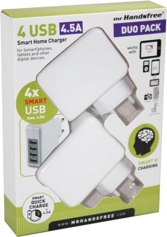 mr Handsfree 4 USB Smart Home Charger | bol.com