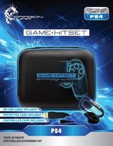 Dragon War – Gamer Kit - Beschermhoes voor Playstation 4 Controller – incl. Laadkabel 3m en controller caps