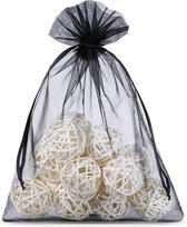 Organza Zakjes 12 x 15 cm | 50 stuk | Zwart | Cadeauzakjes Geschenkzakjes Cadeau Verpakking Geurzakjes Snoepzakjes Bruiloft decoratie