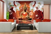 Buddha Zen Flowers Orchids 3D Bubbles Photo Wallcovering