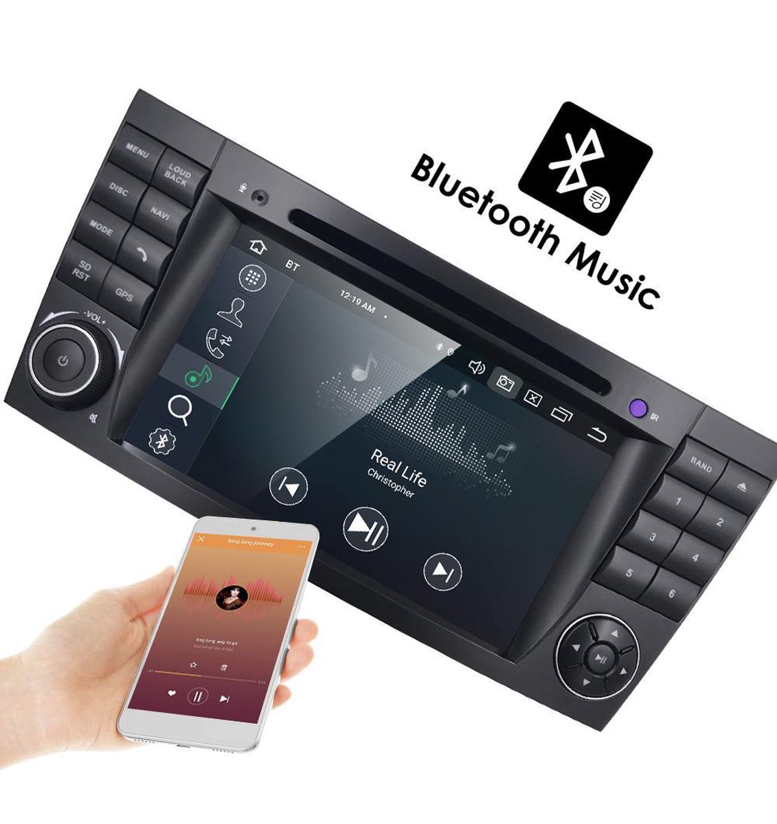 7 pouces 2001-2008 Mercedes Benz Classe G W463 Écran tactile Android  Navigation GPS Radio Bluetooth Carplay Prise en charge USB SWC TPMS Caméra  de recul