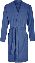 Blauwe badstof heren badjas Ringella