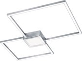 LED Plafondlamp - Trion Hydro - 28W - Warm Wit 3000K - Dimbaar - Rechthoek - Mat Nikkel - Aluminium - BSE