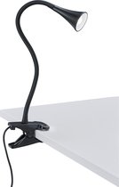LED Klemlamp - Trion Vipa - 3W - Warm Wit 3000K - Glans Zwart - Kunststof - BSE