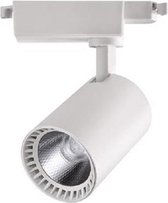 LED Railverlichting - Track Spot - Lion - 10W - 1 Fase - Rond - Natuurlijk Wit 4200K - Mat Wit - Aluminium - BSE