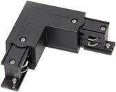 Spanningsrail Doorverbinder - Facto - Hoek L Koppeling Links - 3 Fase - Zwart - BES LED