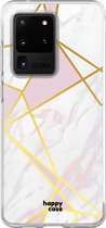 HappyCase Samsung Galaxy S20 Ultra Hoesje Flexibel TPU Roze Marmer