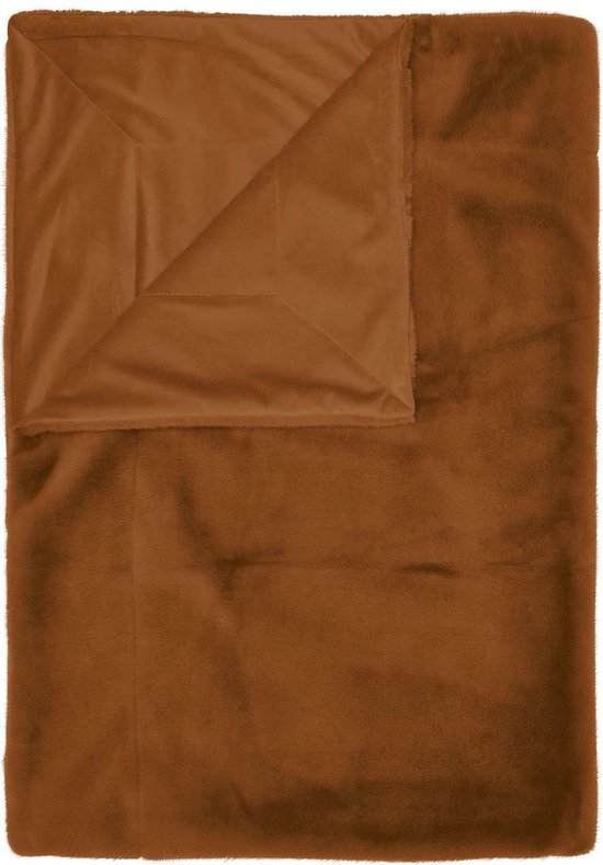 Essenza Plaid Furry Leather Marron 150 x 200