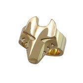 AuBor ®,  Gouden wolvenkop ring 17mm