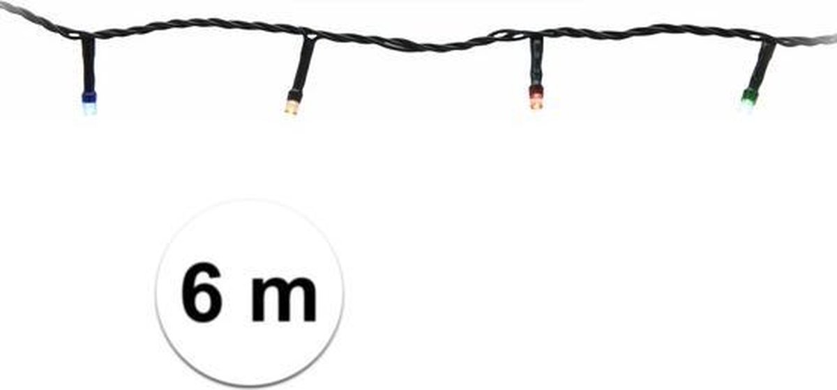 Kerstboomverlichting lichtsnoer - 80 led lampjes - gekleurd - 9 meter - IP44 - Kerstlampjes – foto 3