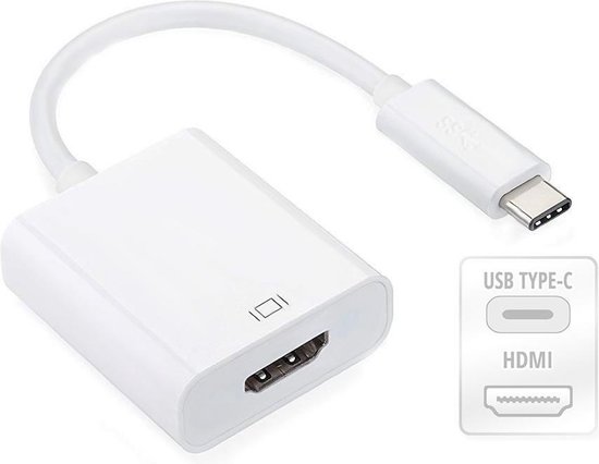 Adaptateur USB-C (Type-C) 3.1 mâle vers HDMI femelle, Blanc Blanc, 15 cm