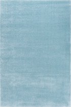 Superzacht hoogpolig en effen vloerkleed Jive - Turquoise - 80x150 cm