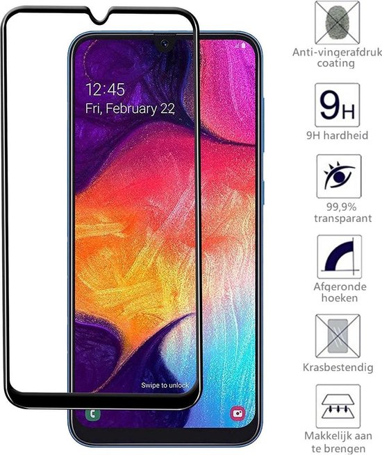 Samsung Galaxy A10 Screenprotector Glas 3D Full Screen Cover 2 PACK
