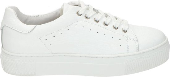 PS Poelman Dames Sneakers met Furry Luipaard Print en Lakleer Carocel Wit -  Schoenen.nl