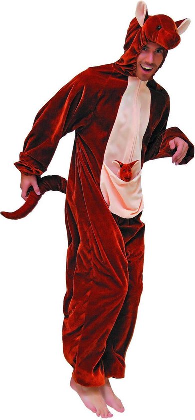 Wilbers & Wilbers - Kangoeroe Kostuum - Reuzensprong Kangoeroe - Man - Bruin - Maat 58 - Carnavalskleding - Verkleedkleding