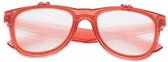 Freaky Glasses® - flipstyle spacebril - helder met effect - festival bril - dames en heren - transparant rood